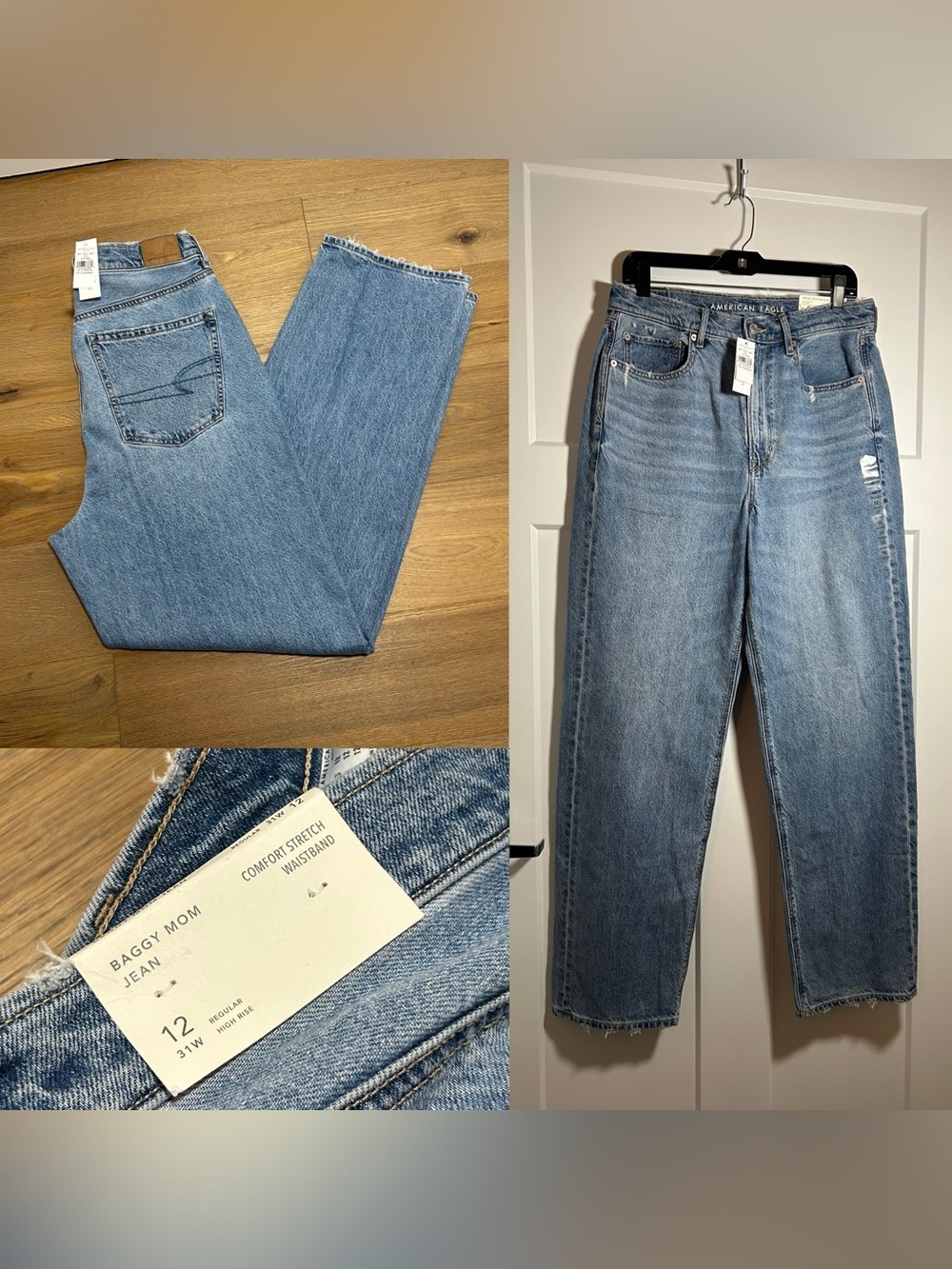 AE baggy mom jeans super high rise